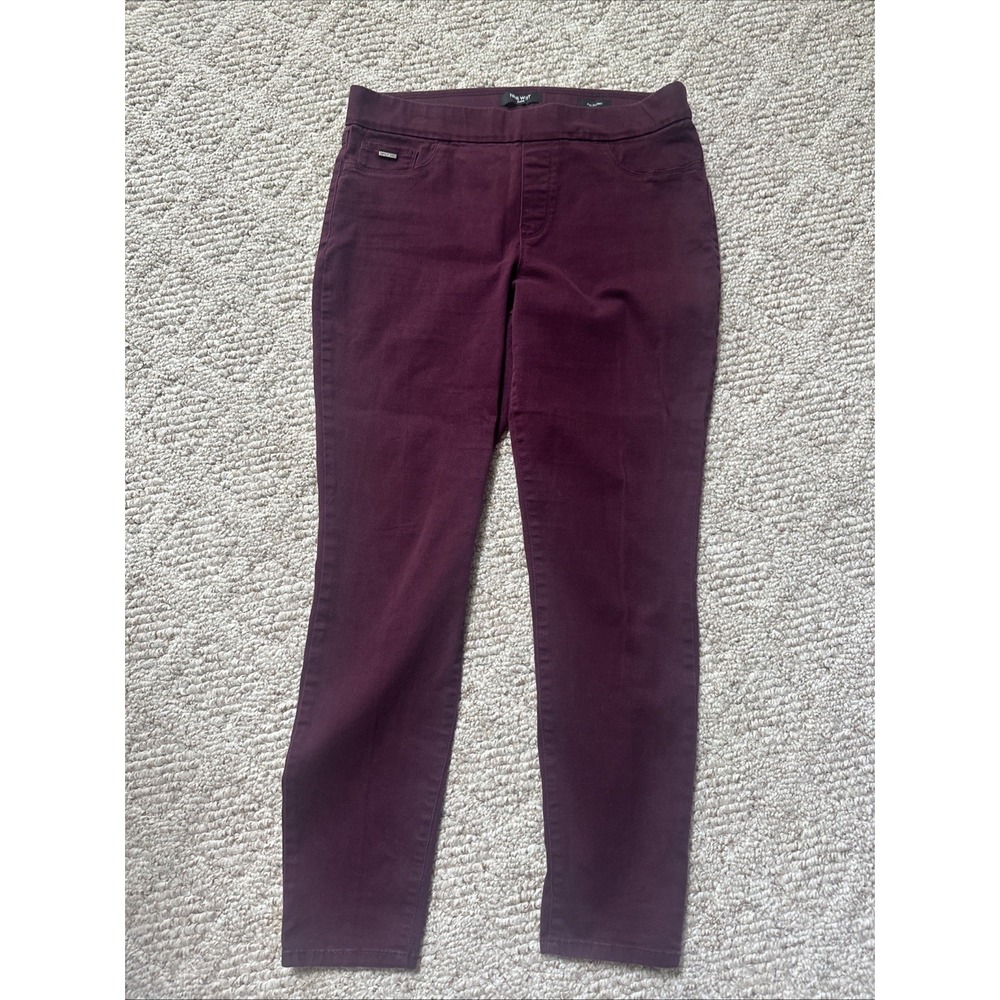 Womens Nine West Jeans  Pull On Pants Size 14 Dark Red Wine Color - EUC